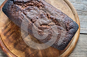 Loaf of banana-chocolate bread