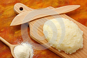 Loaf from boiled wheat semolina (farina)