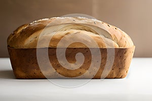 loaf bread, aesthetic photo shoot of bread product, isolated background, AI generated image