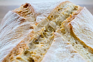Loaf of bread closeup.
