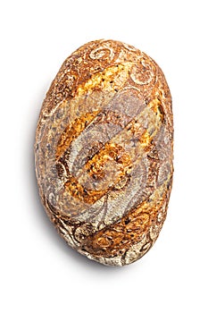 Loaf of bread isolated on white background