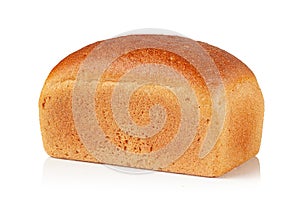 Loaf of bread on white background