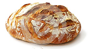 A loaf of bread on a white surface