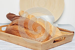 loaf in breadbox fresh baked goods food ration kitchen freshness