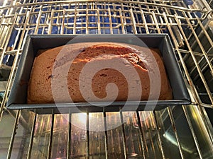 Loaf Cake in the Oven, on Oven Rack