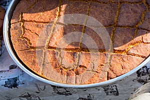 Corn bread freshly made of corn flour