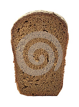 Loaf of grey bread isolated on white background