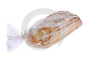 Loaf of potato and rosemary bread in a plastic bag