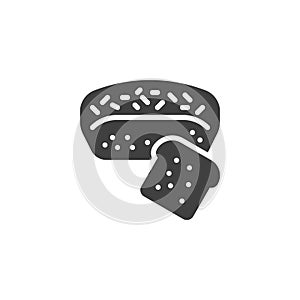 Loaf of rye bread vector icon