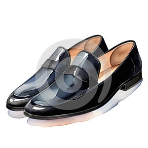 loafer shoes watercolor illustration