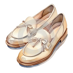 loafer shoes watercolor illustration