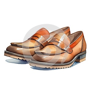 loafer shoes watercolor illustration