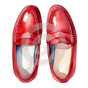 loafer shoes watercolor illustration