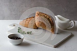 Loafs of whole grain gluten free homemade bread