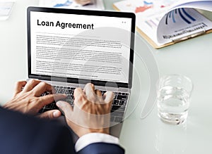 Loan Agreement Budget Capital Credit Borrow Concept photo
