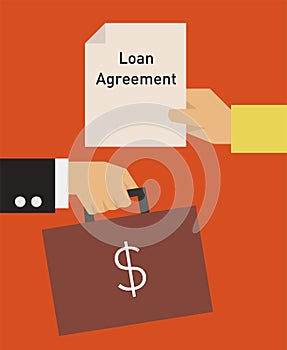 Loan agreement flat illustration