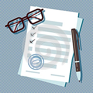 Loan application form document isolated on transparent background