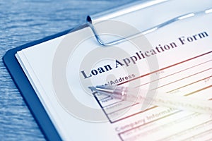 Loan application form  Financial loan money contract agreement company credit or person