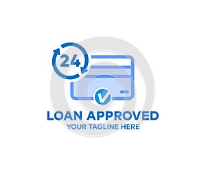 Loan Approved Accepted Application logo design. Loan Approved, Financial loan money contract agreement company credit or person.