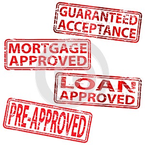 Loan approved rubber stamps