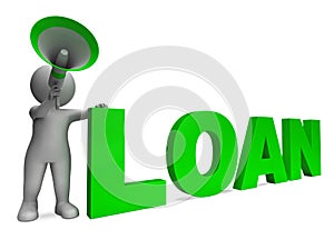 Loan Character Shows Bank Loans Mortgage