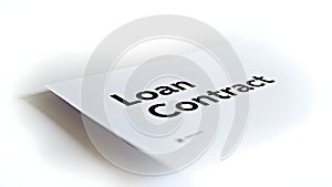 Loan Contract Document Isolated on White