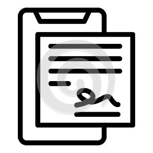 Loan contract icon outline vector. Credit terms