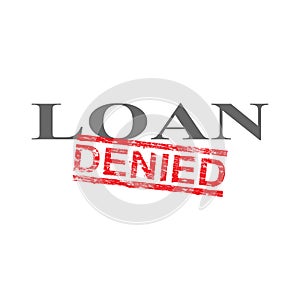 Loan Denied Word Stamp