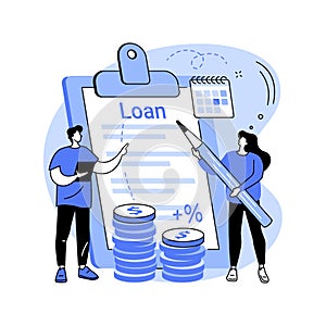 Loan disbursement abstract concept vector illustration.