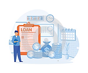 Loan disbursement flat style illustration design