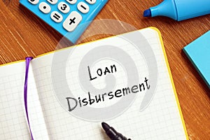 Loan Disbursement inscription on the page