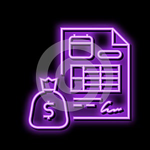 loan disbursement neon glow icon illustration