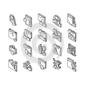 Loan Financial Credit Collection isometric icons set vector