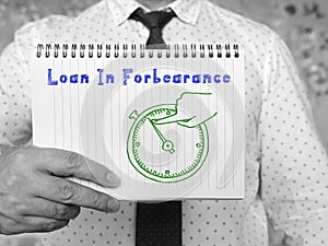 Loan In Forbearance phrase on the page