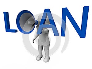Loan Hailer Shows Bank Loans Credit Or Loaning