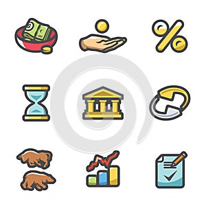 Loan Icons Set. Vector Illustration.