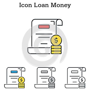 Loan Money flat icon design for infographics and businesses