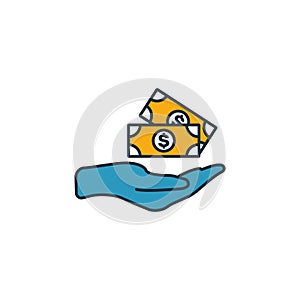 Loan Money icon. Outline filled creative elemet from business management icons collection. Premium loan money icon for ui, ux,