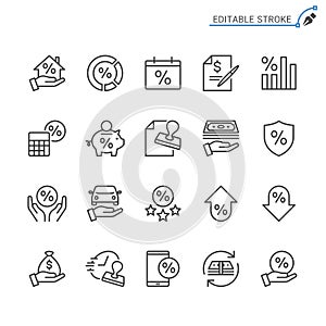 Loan outline icon set