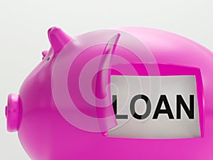 Loan Piggy Bank Means Money Borrowed Or Creditor