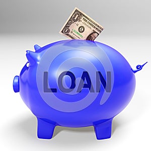 Loan Piggy Bank Means Money Loaned And Financing