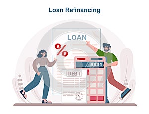 Loan refinancing concept. Credit refunding with getting cash out