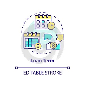 Loan term multi color concept icon