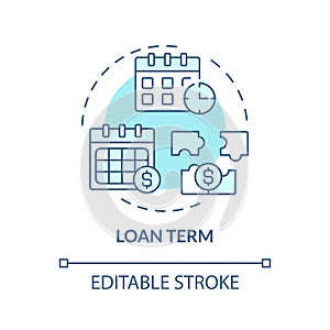 Loan term soft blue concept icon