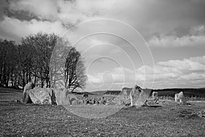 Loanhead stone circle and ceremonial cremation site at daviot aberdeenshire scotland