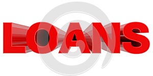 LOANS word on white background 3d rendering