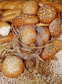 Loaves of baked bread