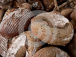 Loaves of bread at a farmers' market