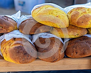 Loaves Of Bread For Sale At A Market