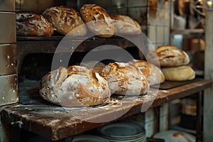 Loaves of Bread on Shelf